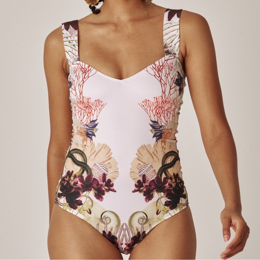Floral Print One Piece Swimsuit
